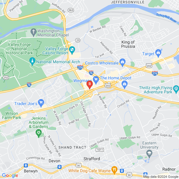 Happy Possibilities Hypnosis location map: 860 E Swedesford Rd Bldg, Wayne, PA