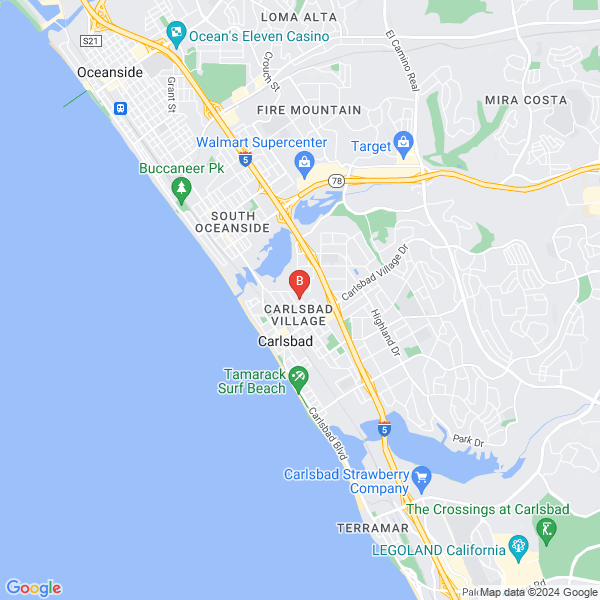 Carlsbad Pediatric Dental Care location map: 2753 Jefferson St #206, Carlsbad, CA