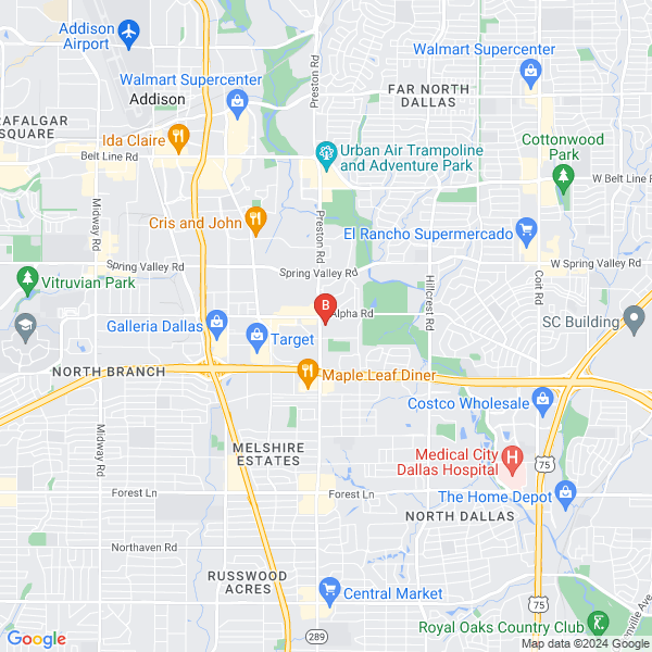 Flatbed Tow Truck In Dallas Tx location map: 13500 Preston Rd, Dallas, TX