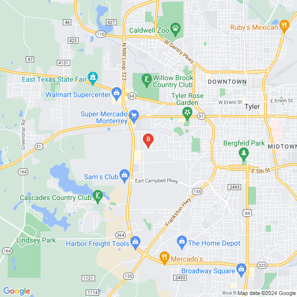 Best In Town Plumbing Tyler location map: 3112 West Jackson St, Tyler, TX