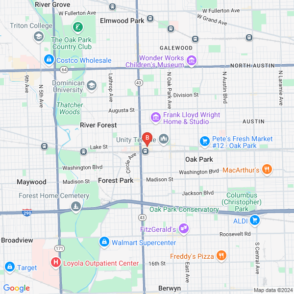 Doctor Para Dolor de Accidentes Oak Park location map: 127 N Marion St, Oak Park, Illinois