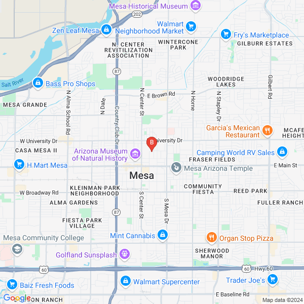Rocket Local SEO Agency location map: 165 N Centennial Way #208, Mesa, AZ